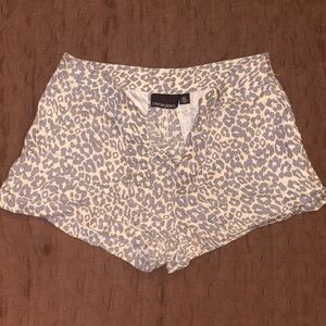 Cynthia Rowley Gray and White Animal Print Shorts
